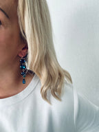 Oorbellen lang blauw