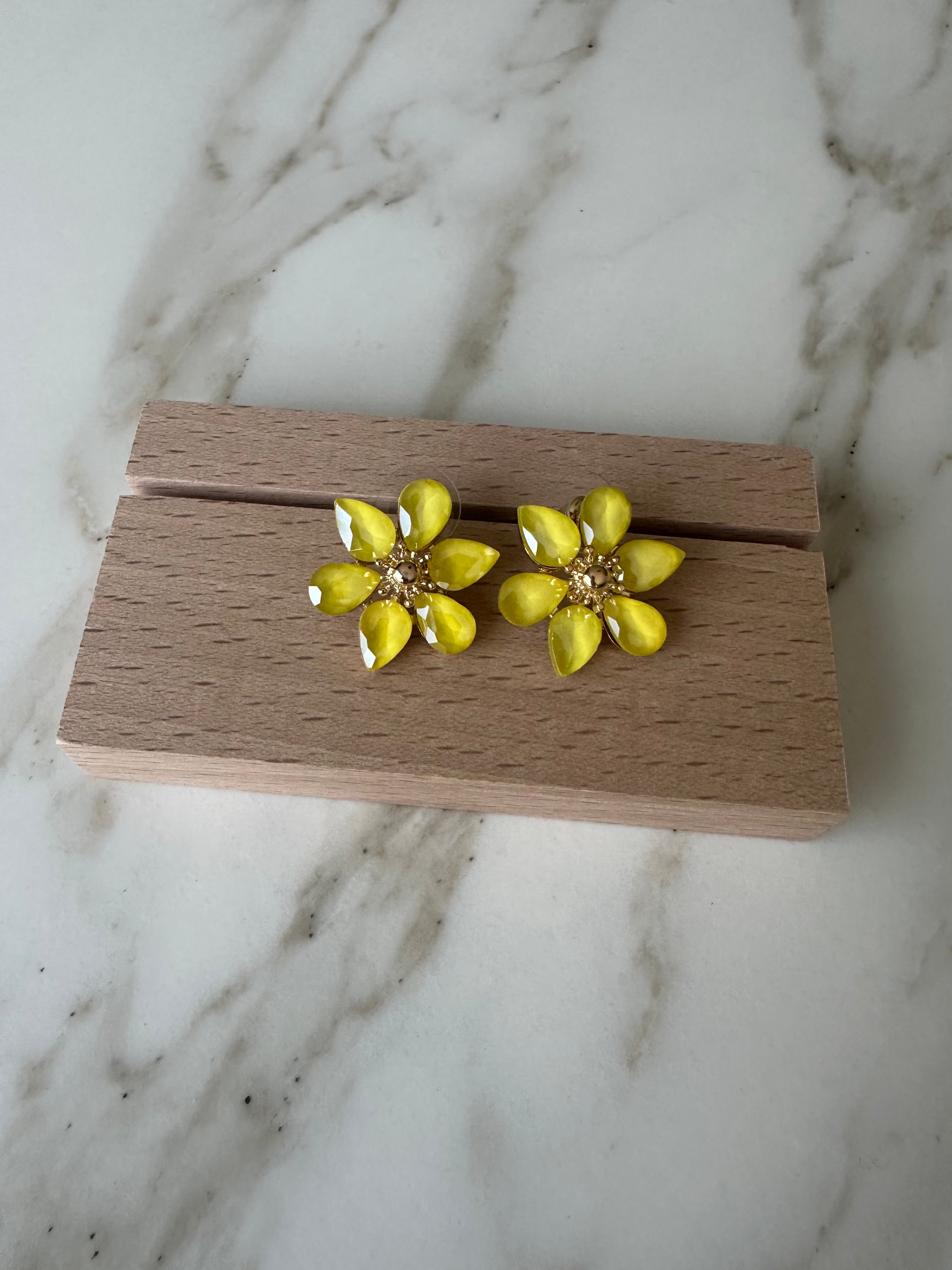 Oorbellen Bloem Geel