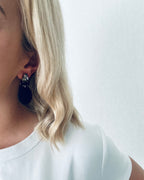Oorbellen zwart met goud
