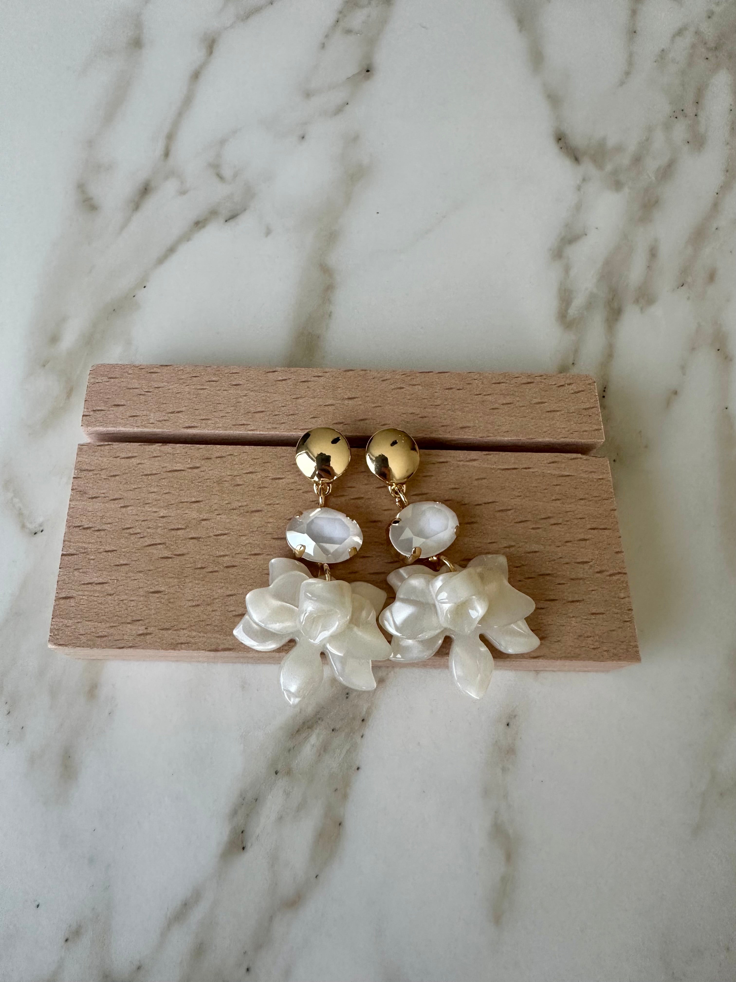 Oorbellen Wit en Goud