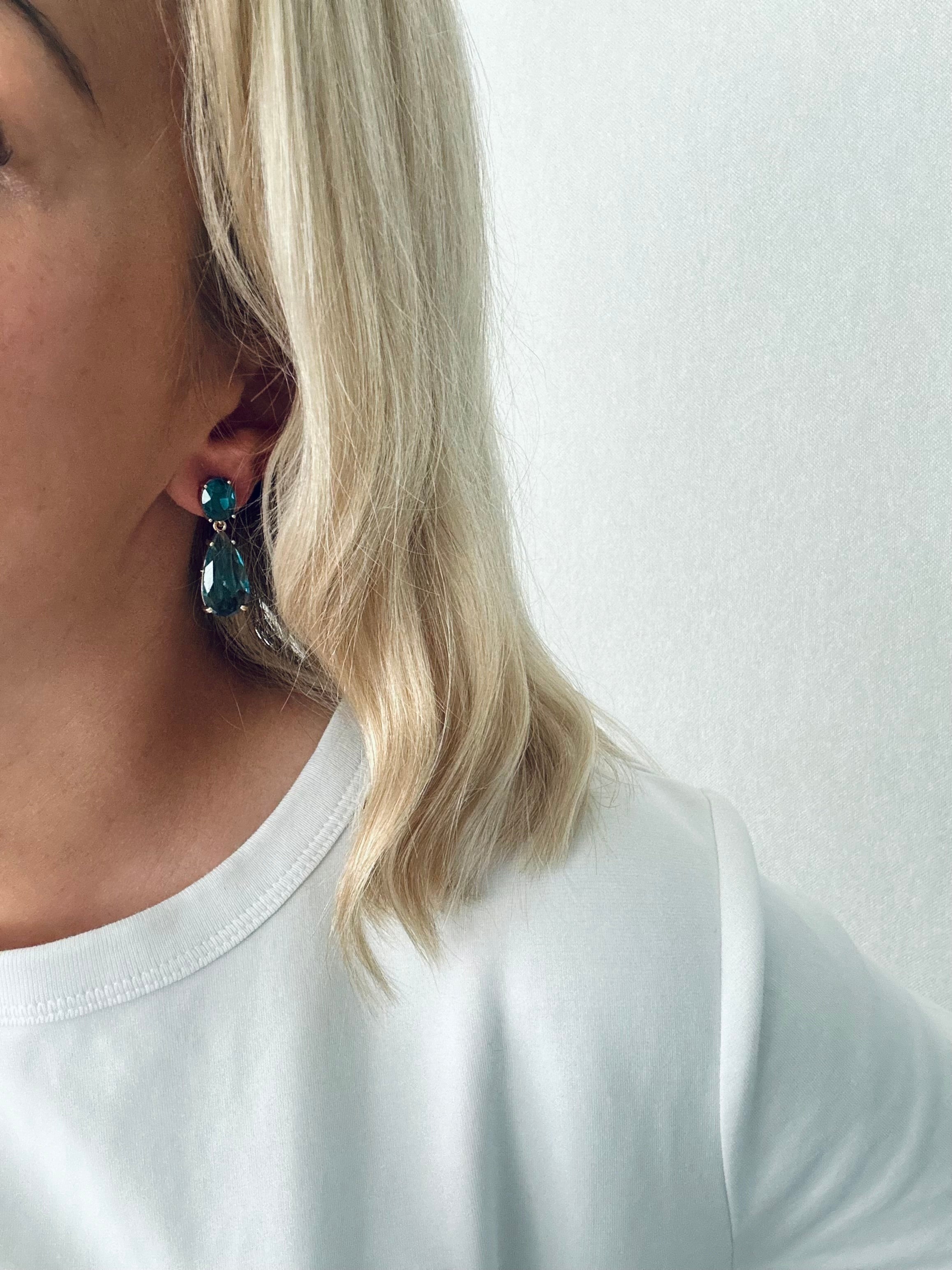 Oorbellen fel blauw