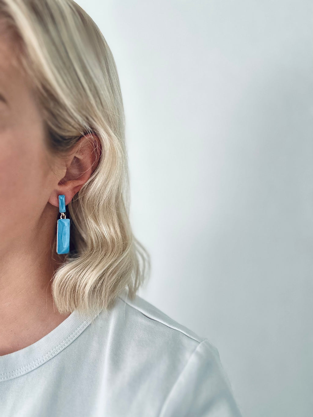 Oorbellen lang blauw
