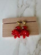 Oorbellen Rood met Goud