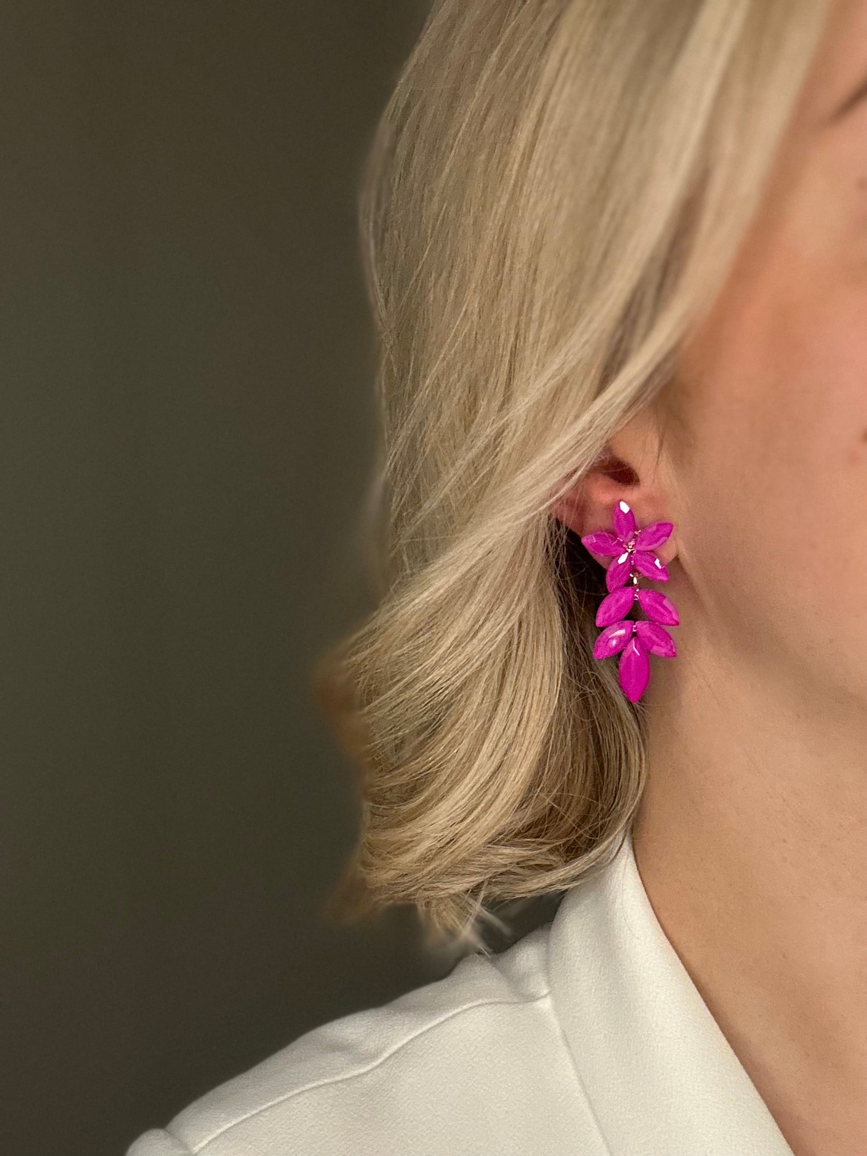 Oorbellen Bloem Fuchsia