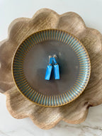 Oorbellen lang blauw