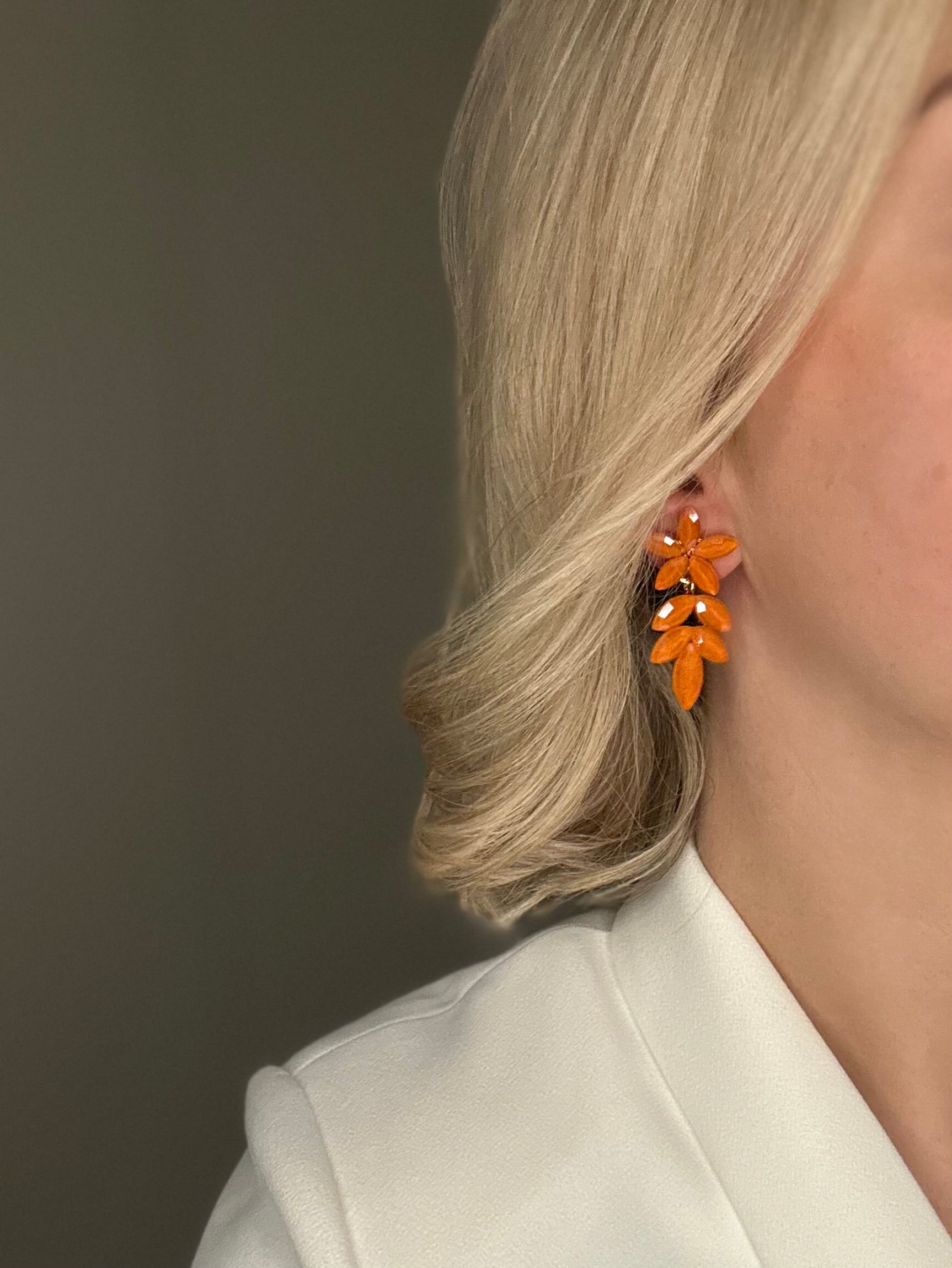 Oorbellen Bloem Oranje