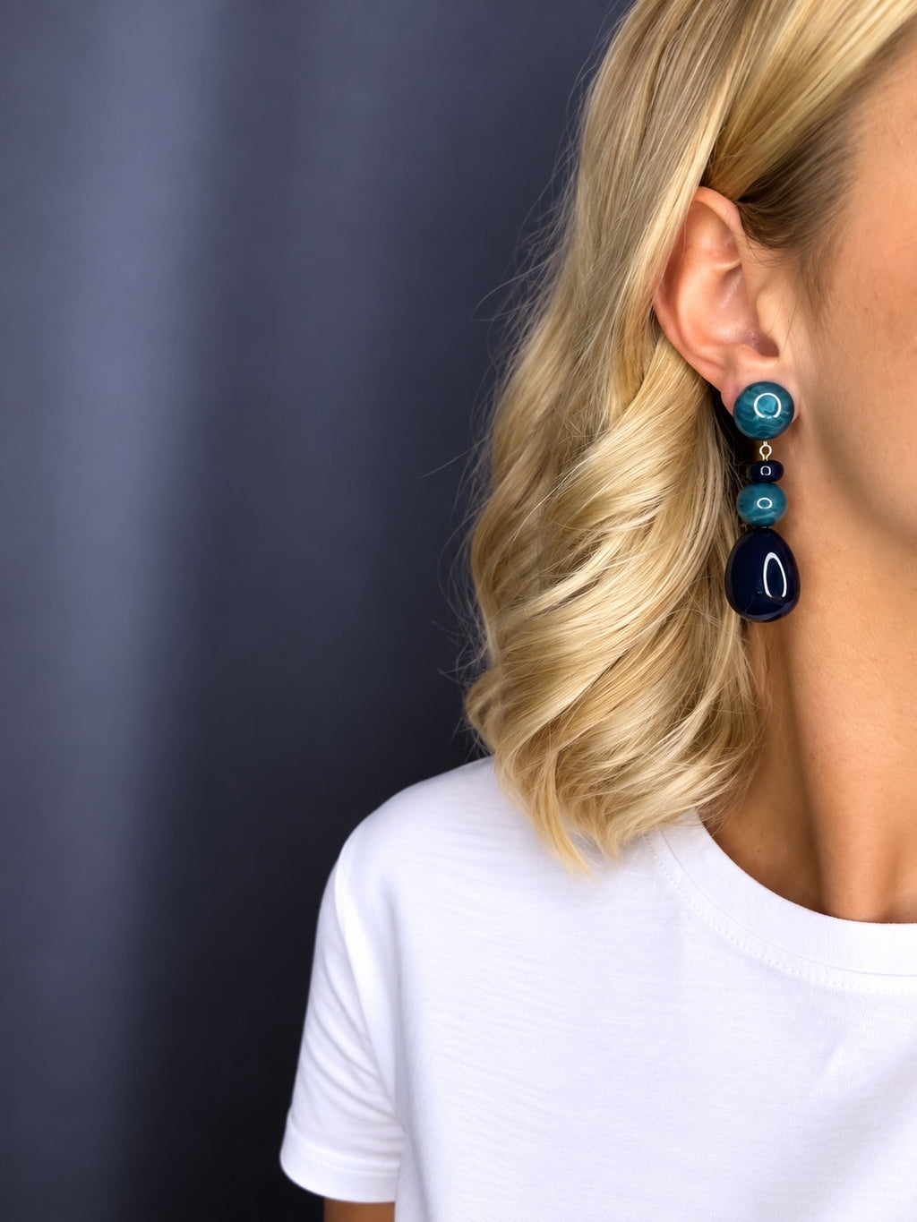 Oorbellen Petrol Blauw