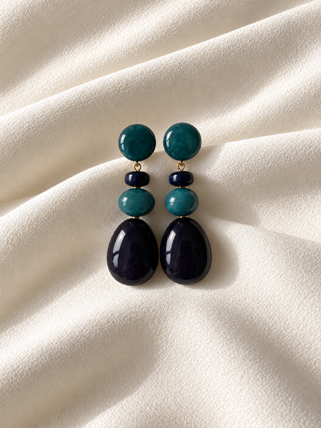 Oorbellen Petrol Blauw