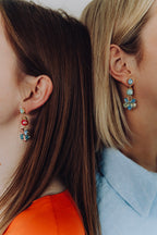 SUMMER SALE -40%! Oorbellen lang groen blauw oranje