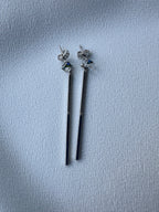 Oorbellen zilver met steentje bovenaan