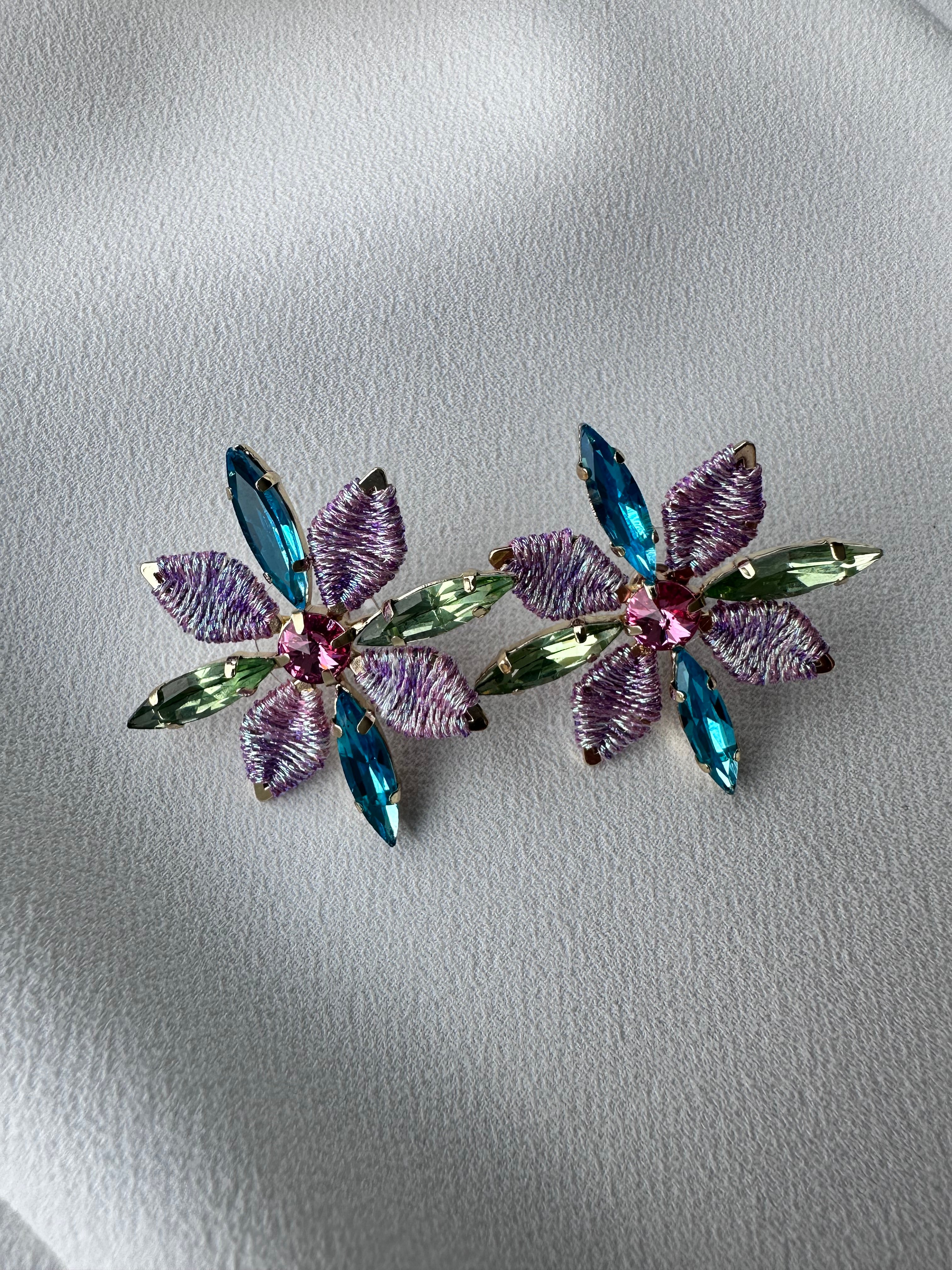 SUMMER SALE -40%! Oorbellen bloem meerkleurig