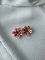 SUMMER SALE -40%! Oorbellen bloem oranje roze