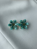 SUMMER SALE -40%! Oorbellen bloem turquoise