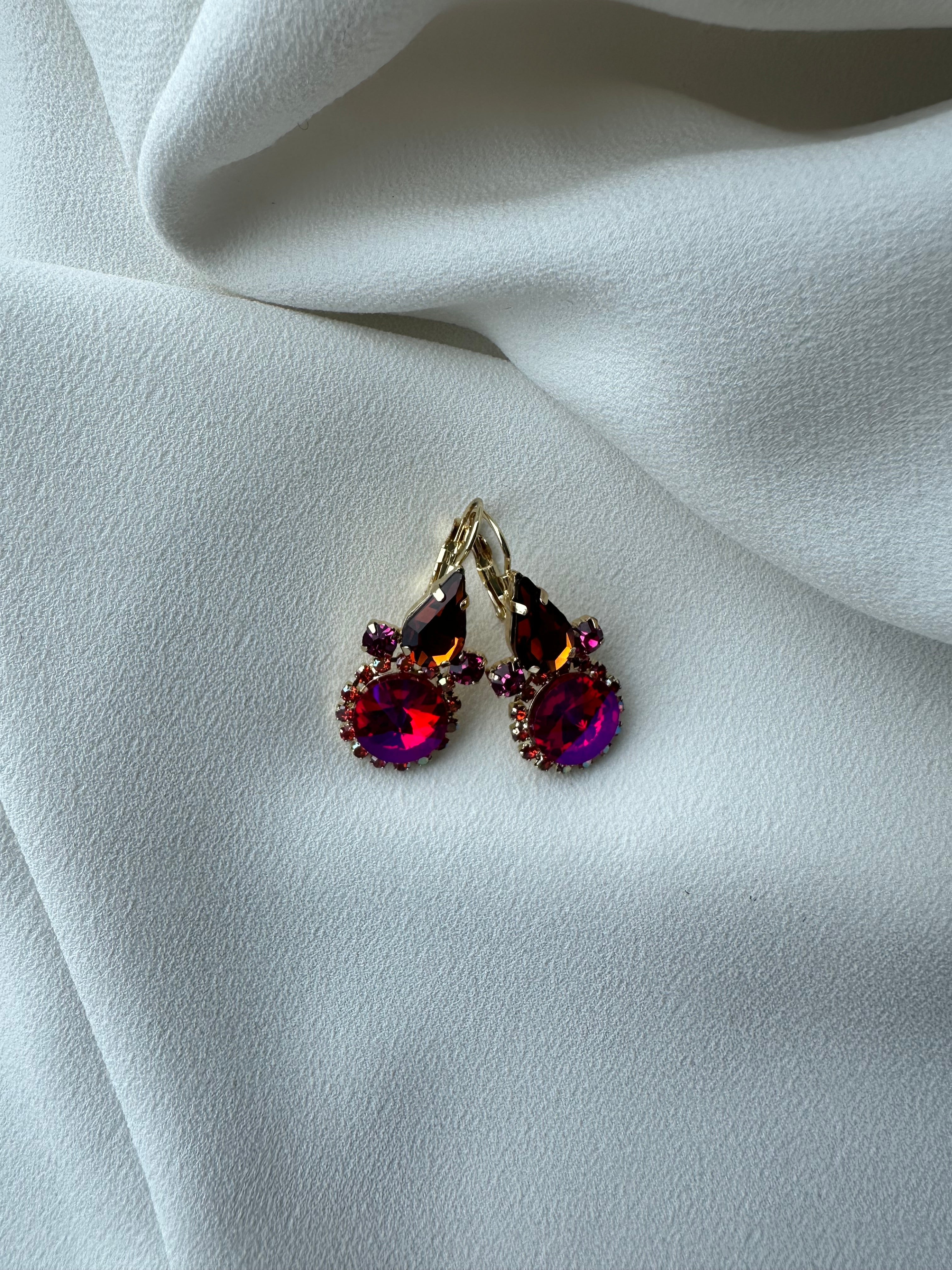 SUMMER SALE -40%! Oorbellen fuchsia