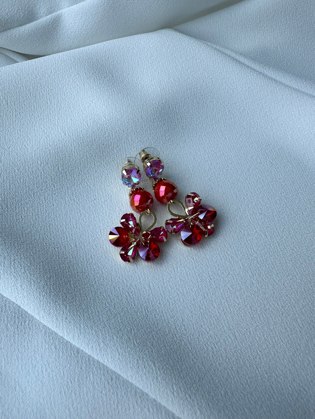 SUMMER SALE -40%! Oorbellen lang rood oranje roze