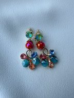 SUMMER SALE -40%! Oorbellen lang groen blauw oranje