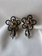 Oorbellen bloem Grijs