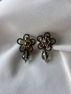 Oorbellen bloem Grijs