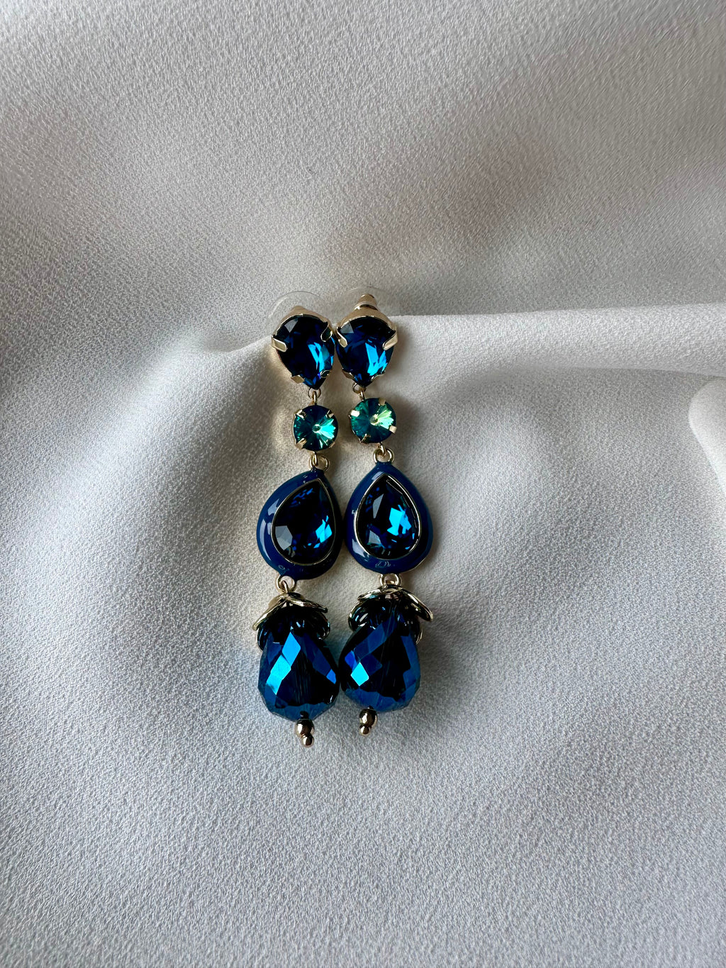 Oorbellen lang Blauw