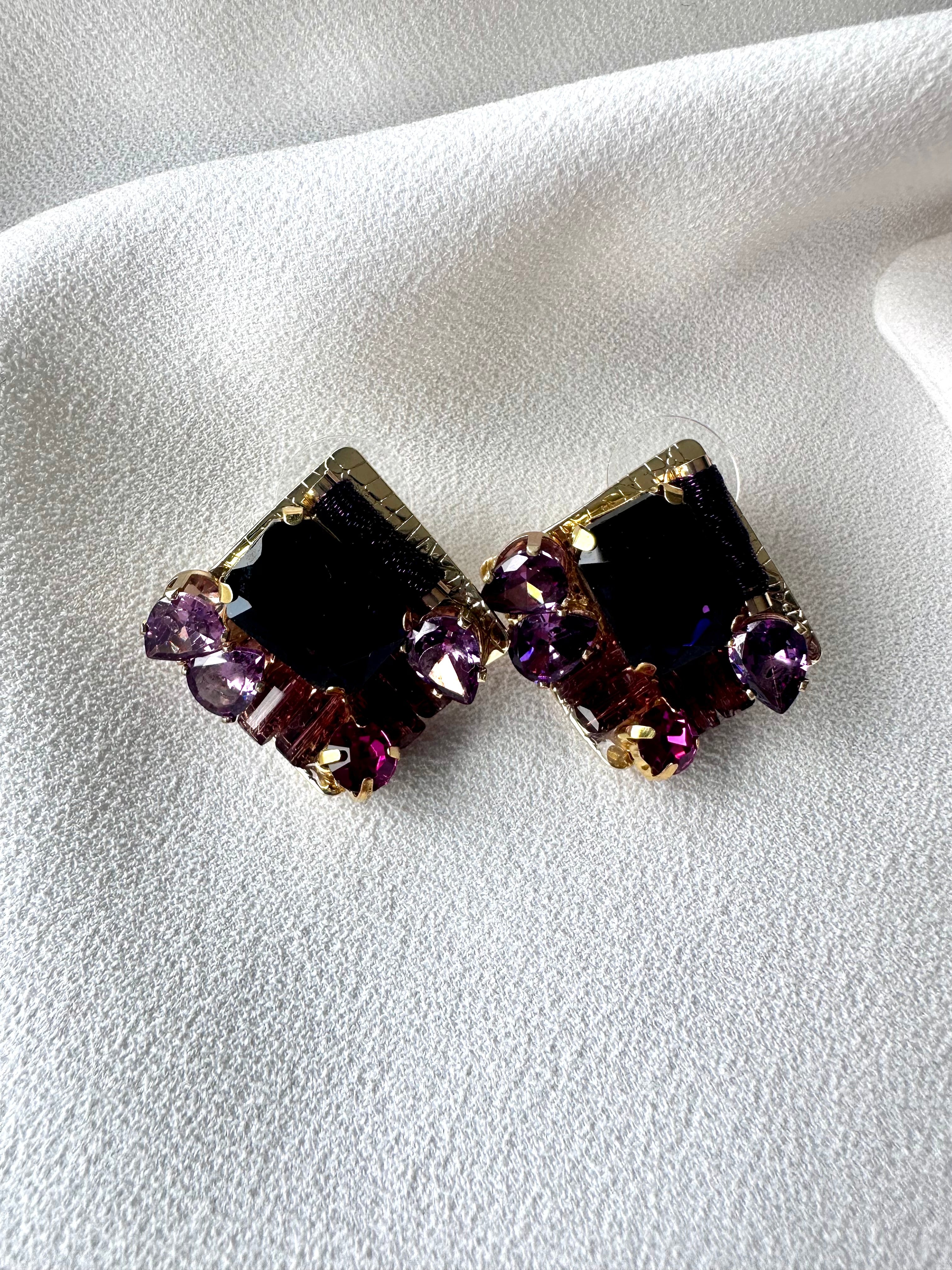 Oorbellen kort Burgundy