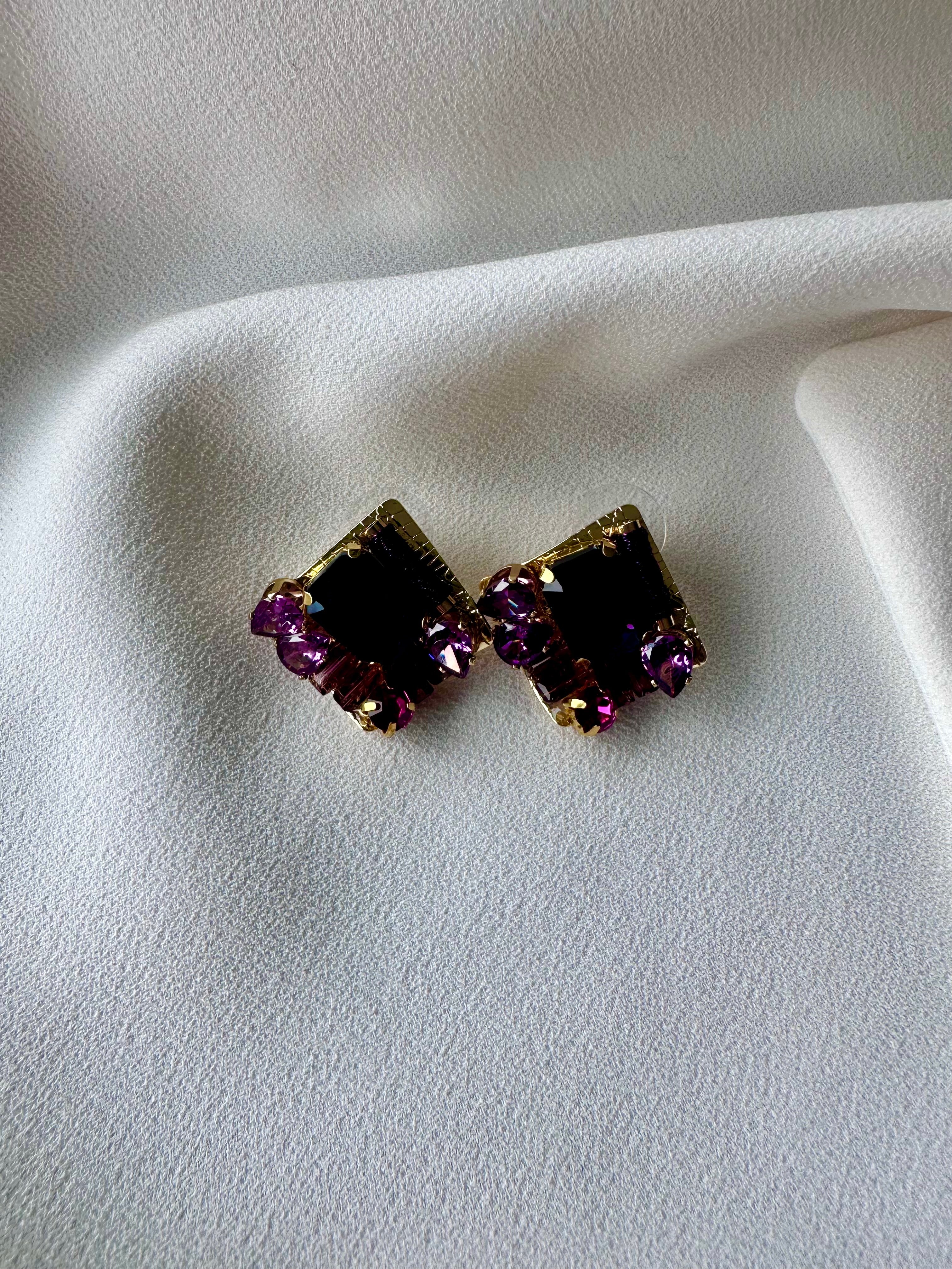 Oorbellen kort Burgundy