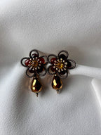 Oorbellen bloem Bruin