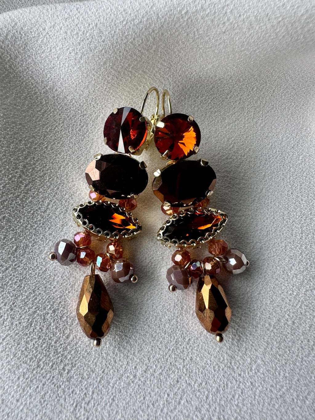 Oorbellen Lang Bruin