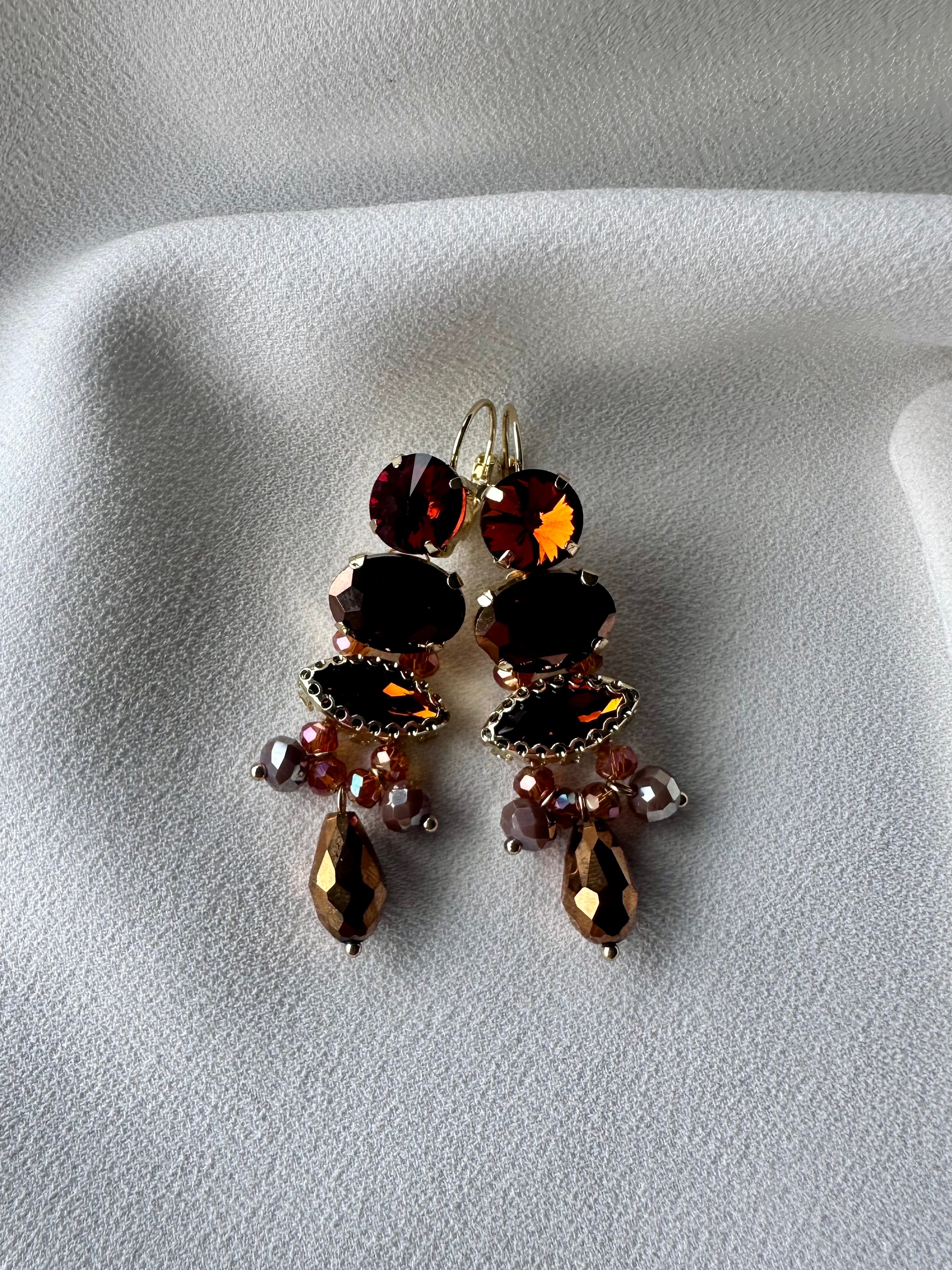 Oorbellen Lang Bruin