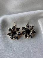 Oorbellen Bloem Zwart