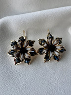 Oorbellen Bloem Zwart