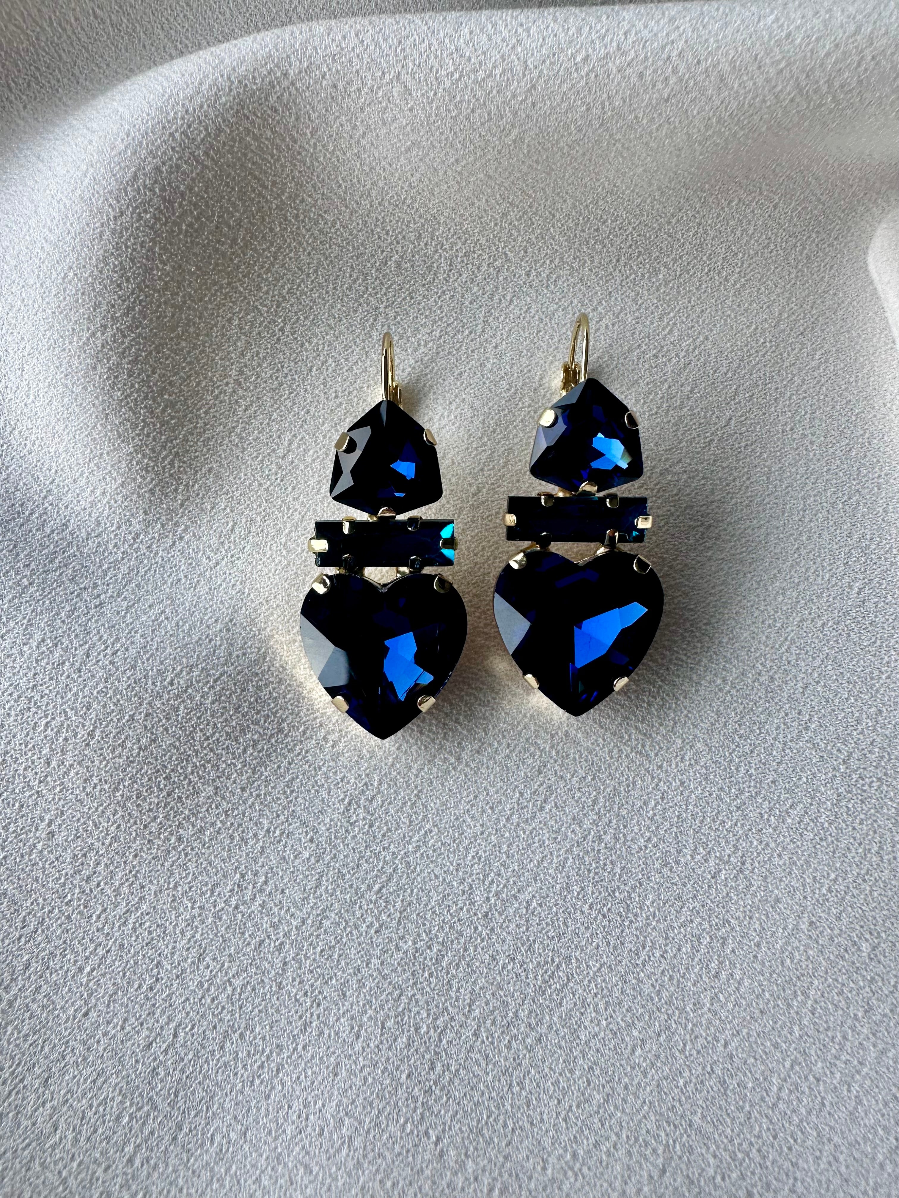 Oorbellen Donker Blauw