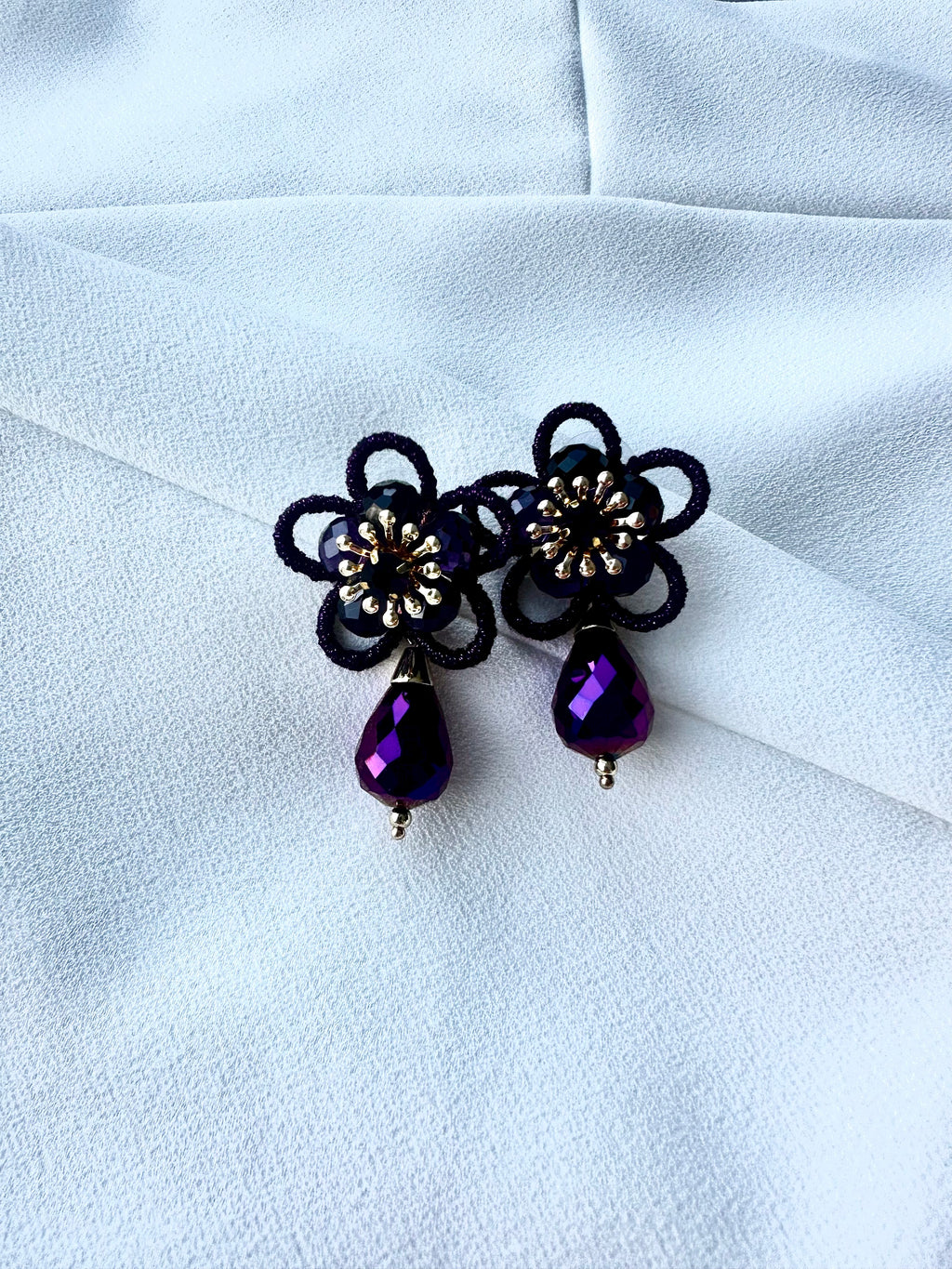 Oorbellen Bloem Paars