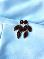 Oorbellen Goud met Rood