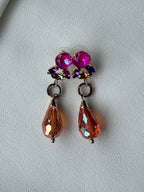 SUMMER SALE -40%! Oorbellen lang met roze, paars en oranje