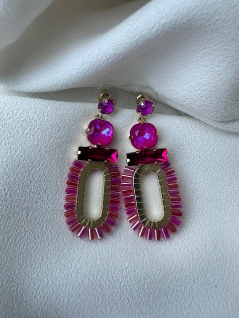 SUMMER SALE -40%! Oorbellen lang fuchsia